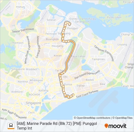 43E Bus Line Map