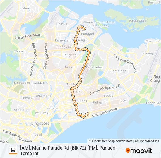 43E Bus Line Map
