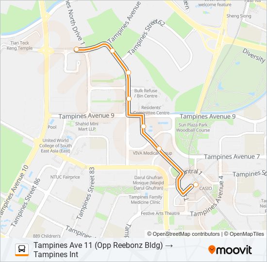 68A bus Line Map