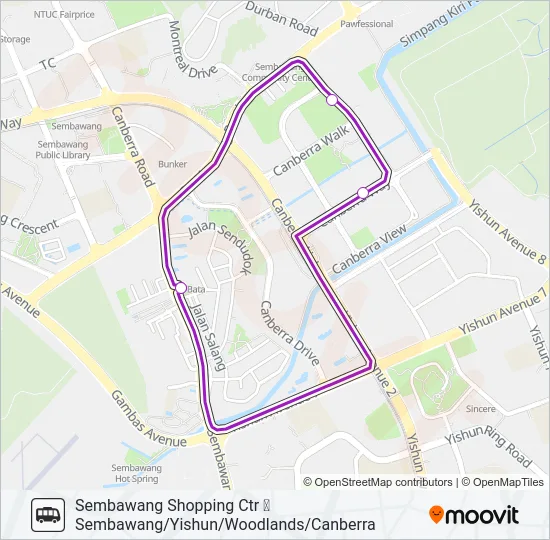 公交SSC SHUTTLE路的线路图