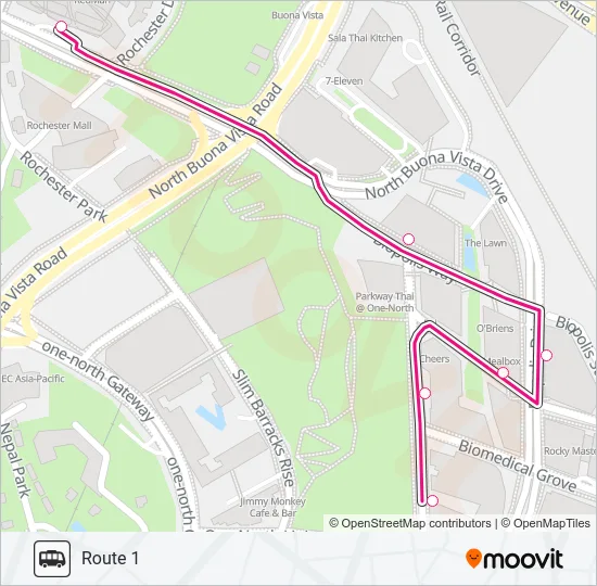 公交THE STAR VISTA SHUTTLE路的线路图