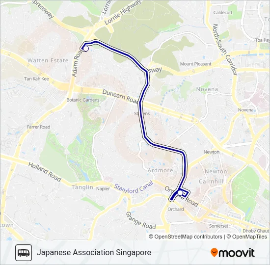 公交JAS SHUTTLE路的线路图