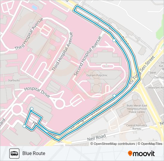SGH CAMPUS SHUTTLE BLUE ROUTE Bus Line Map