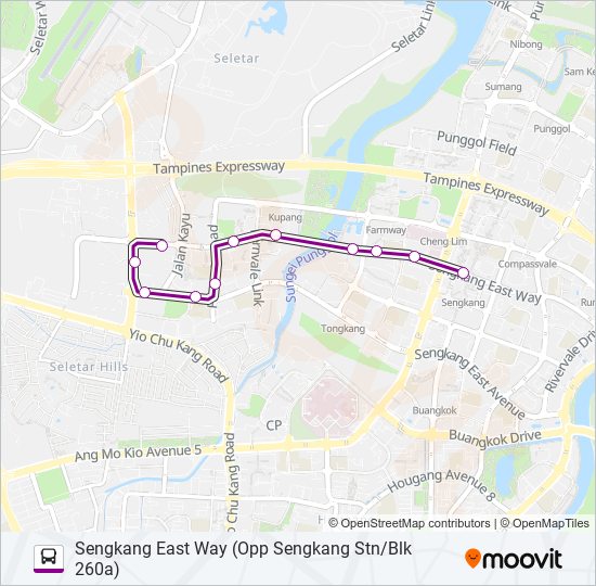 102B bus Line Map