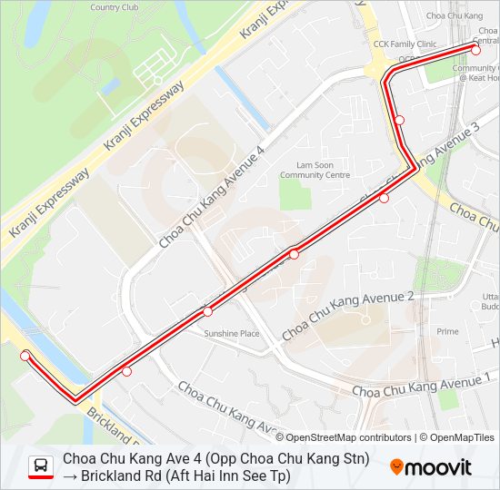 975A Bus Line Map