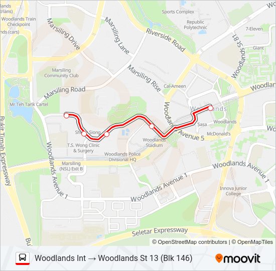 911A Bus Line Map