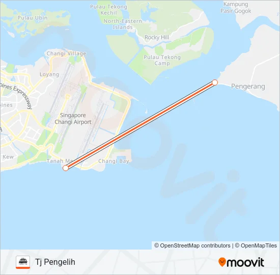 轮渡BF TJ PENGELIH路的线路图
