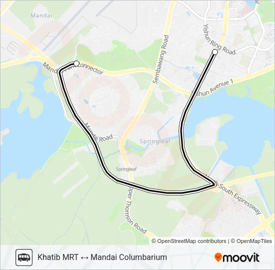 公交MANDAI COLUMBARIUM SHUTTLE路的线路图