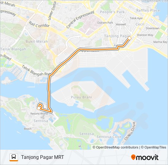 TANJONG PAGAR MRT SHUTTLE bus Line Map