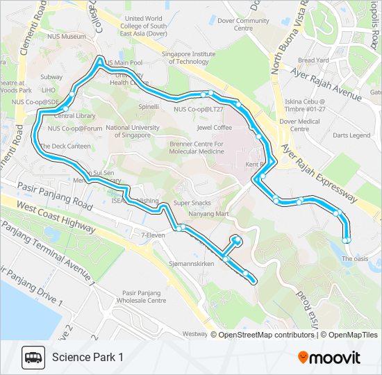 SCIENCE PARK 1 & 2 SHUTTLE bus Line Map