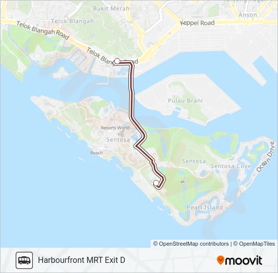 公交SOFITEL SENTOSA HOTEL SHUTTLE路的线路图