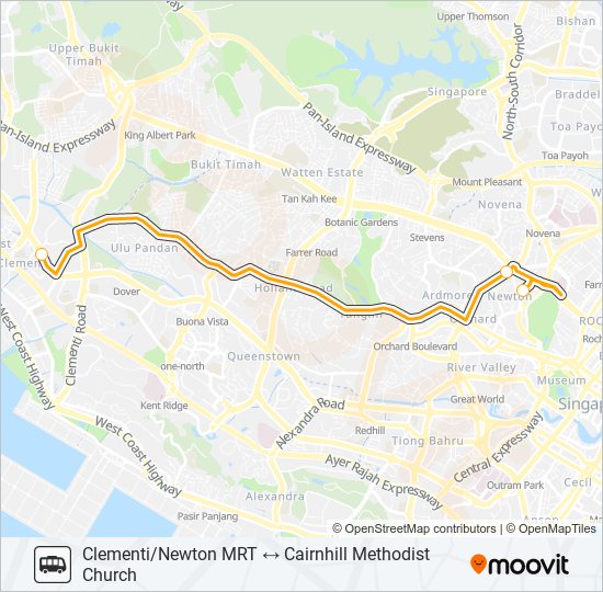 公交CAIRNHILL METHODIST CH SHUTTLE路的线路图