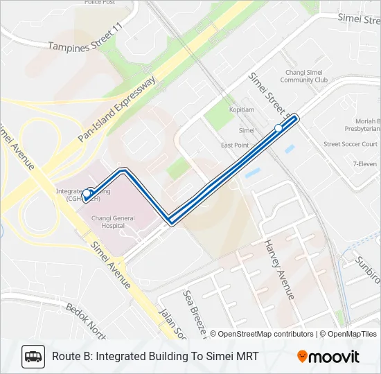 公交CGH SHUTTLES路的线路图