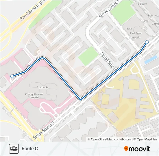 公交CGH SHUTTLES路的线路图