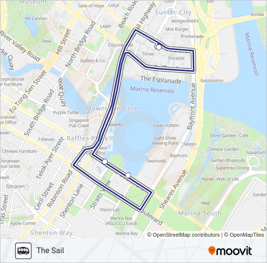 MARINA SQUARE LUNCHTIME SHUTTLE Bus Line Map