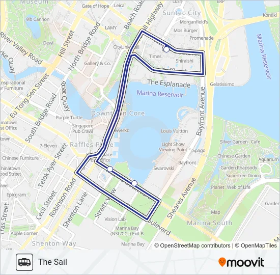 公交MARINA SQUARE LUNCHTIME SHUTTLE路的线路图