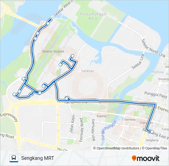 公交SAP PEAK HOUR SHUTTLE (SENGKANG)路的线路图