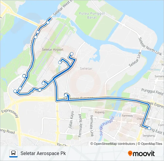 公交SAP PEAK HOUR SHUTTLE (SENGKANG)路的线路图