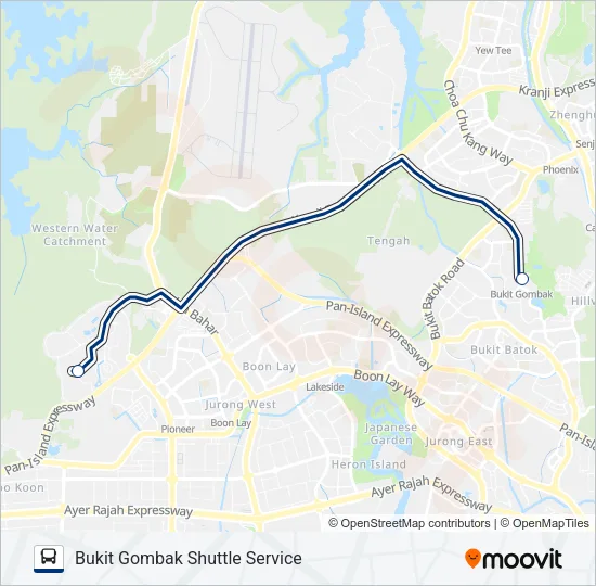 公交HEARTLAND SHUTTLE TO NTU路的线路图