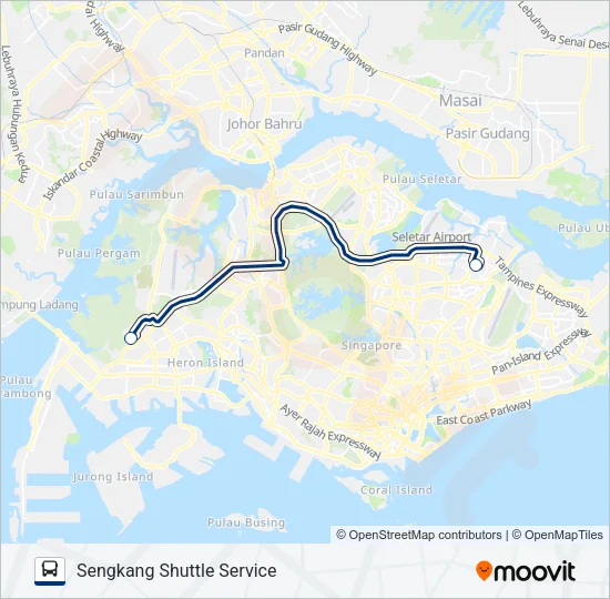 公交HEARTLAND SHUTTLE TO NTU路的线路图