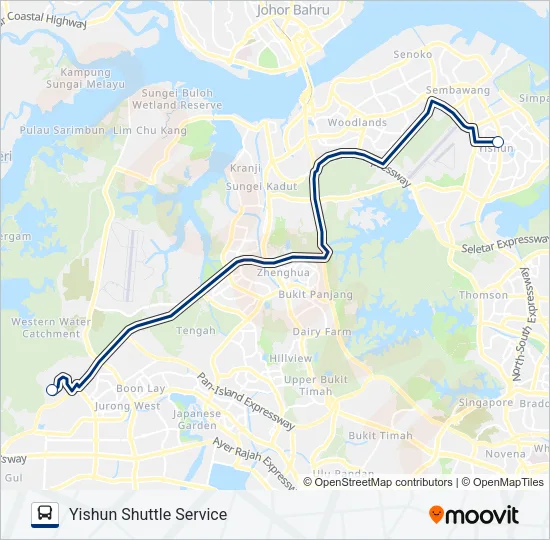 公交HEARTLAND SHUTTLE TO NTU路的线路图