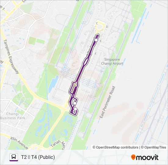 公交T4 SHUTTLE路的线路图