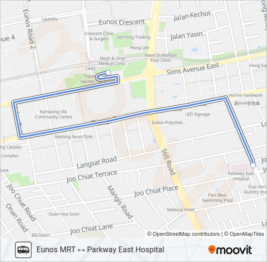 PARKWAY EAST HOSP SHUTTLE Bus Line Map