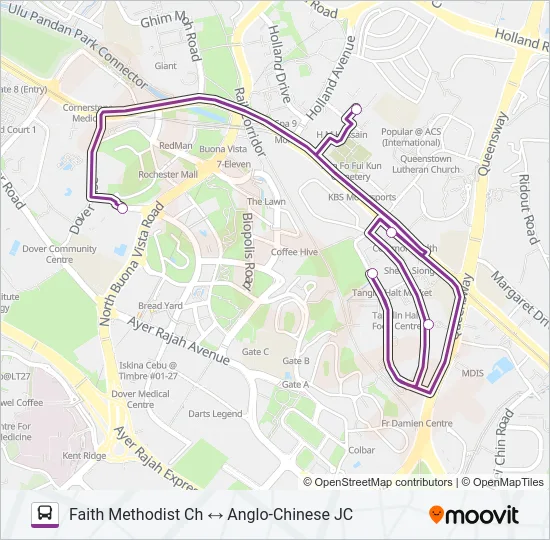 公交FAITH METHODIST CHURCH SHUTTLE路的线路图