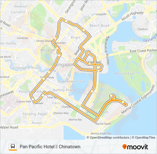 公交FUNVEE MARINA HOP-ON HOP-OFF BUS路的线路图
