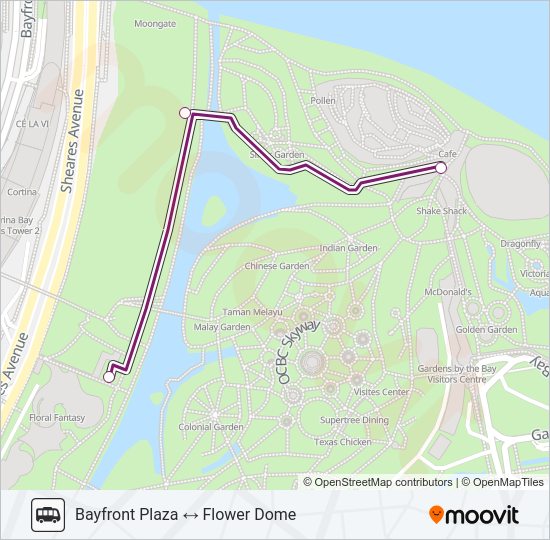 GARDENS BY THE BAY SHUTTLE Bus Line Map
