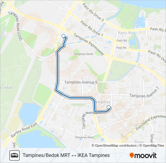 IKEA TAMPINES SHUTTLE Bus Line Map