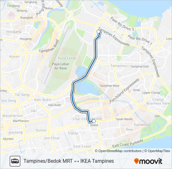 公交IKEA TAMPINES SHUTTLE路的线路图