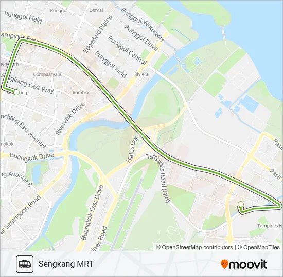 公交GIANT TAMPINES SHUTTLE路的线路图