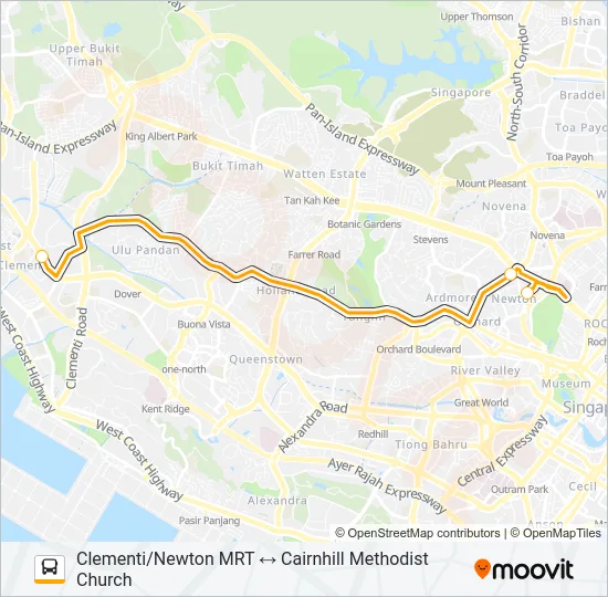 公交CAIRNHILL METHODIST CH SHUTTLE路的线路图