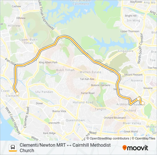 公交CAIRNHILL METHODIST CH SHUTTLE路的线路图