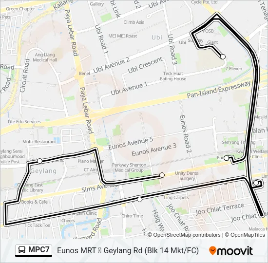 公交MPC7路的线路图