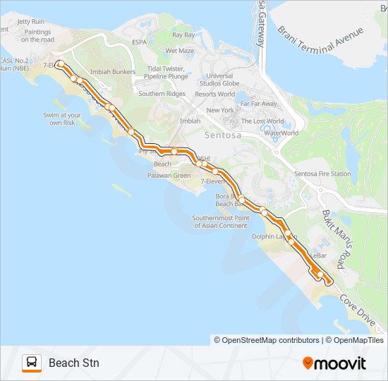 BEACH SHUTTLE bus Line Map
