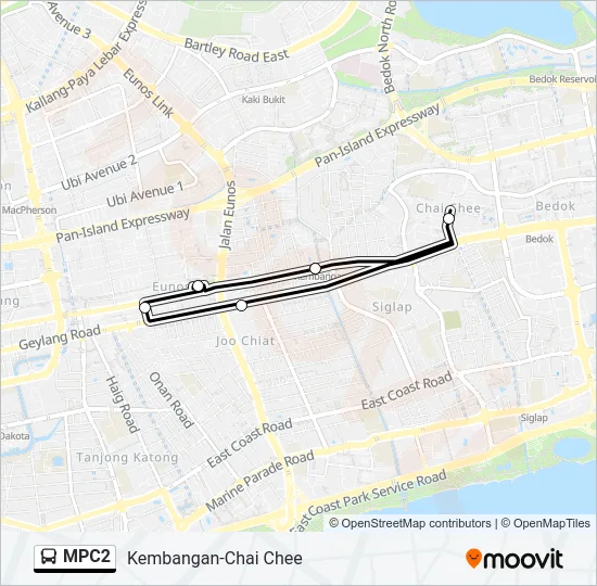 公交MPC2路的线路图