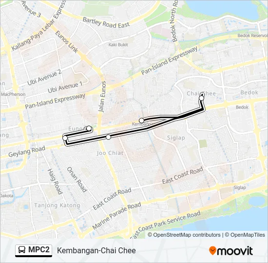 公交MPC2路的线路图