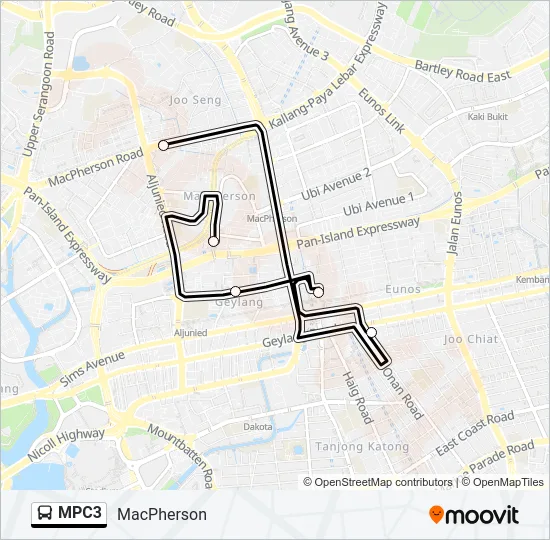 公交MPC3路的线路图