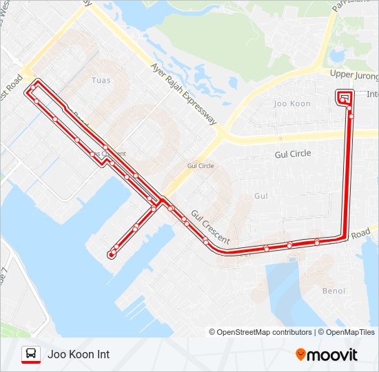 254 bus Line Map