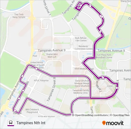 公交298X路的线路图