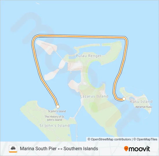 轮渡SINGAPORE ISLAND CRUISE路的线路图
