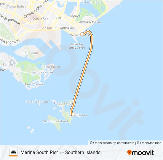 SINGAPORE ISLAND CRUISE Ferry Line Map