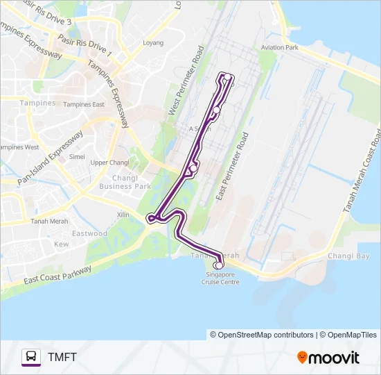 公交TANAH MERAH FERRY TER SHUTTLE路的线路图