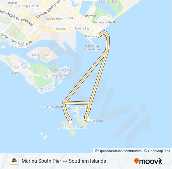 MARINA SOUTH FERRIES Ferry Line Map