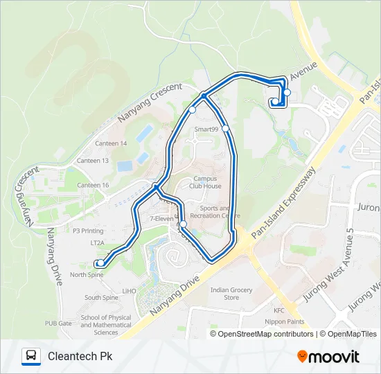公交CTP LUNCH SHUTTLE路的线路图