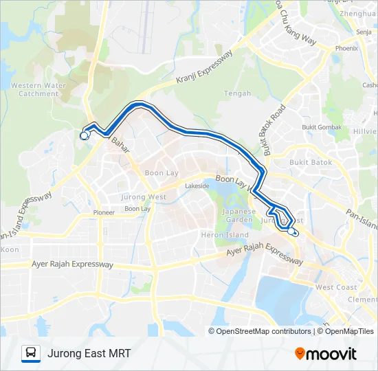 公交CTP JURONG EAST SHUTTLE路的线路图