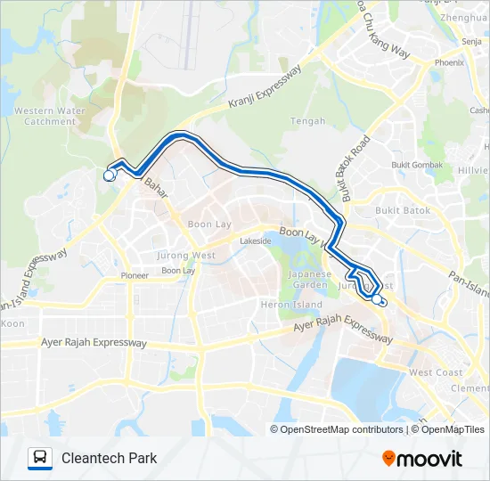 公交CTP JURONG EAST SHUTTLE路的线路图