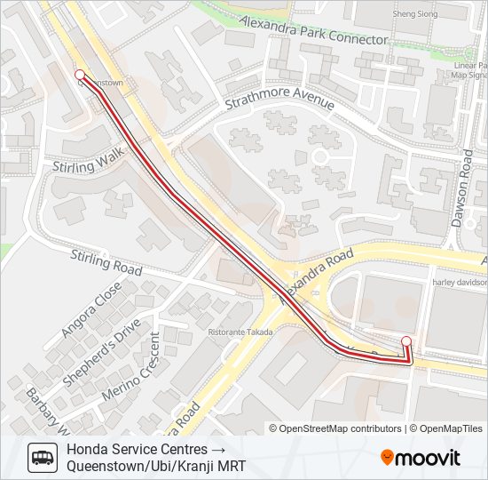 HONDA SHUTTLE SERVICE bus Line Map